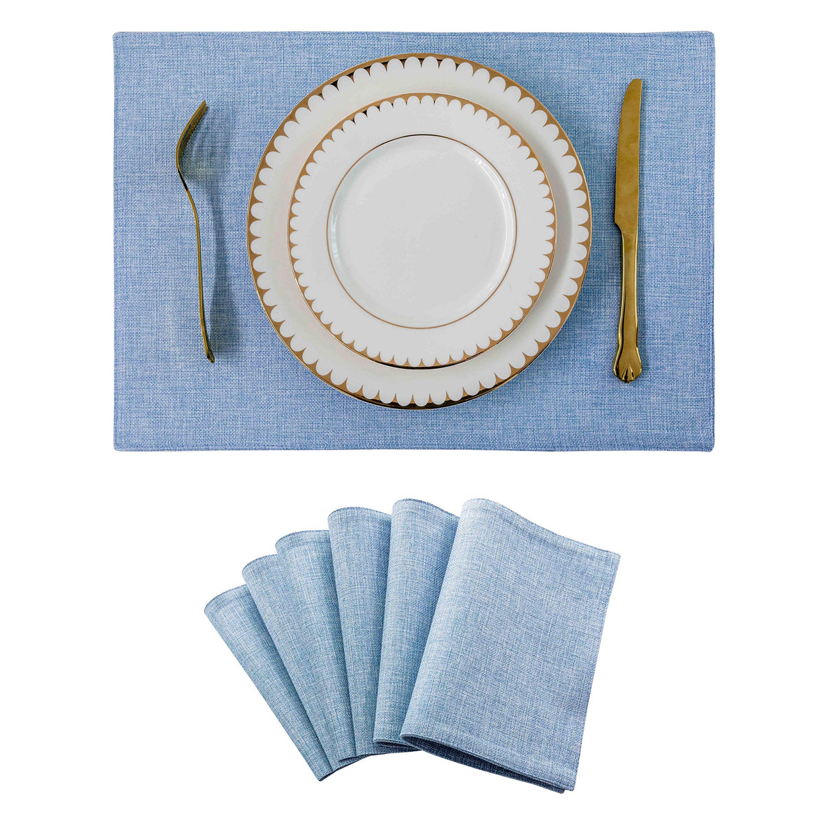 Home Brilliant Linen Placemats Set of 4 Heat Resistant Dining Table Cloth Place Mats Kitchen Table Mats Placemats Table Decor, Natural Linen