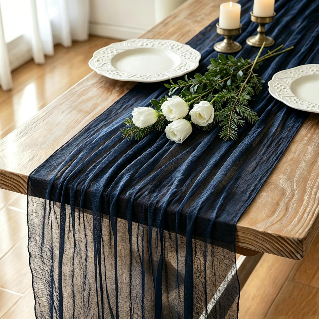 3 Pack Sage Green Cheesecloth Table Runner 120 Inch Boho Wedding Decor