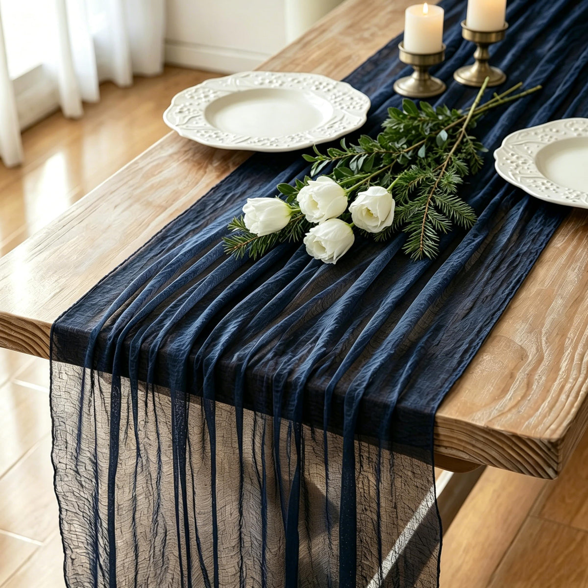 3 Pack Sage Green Cheesecloth Table Runner 120 Inch Boho Wedding Decor