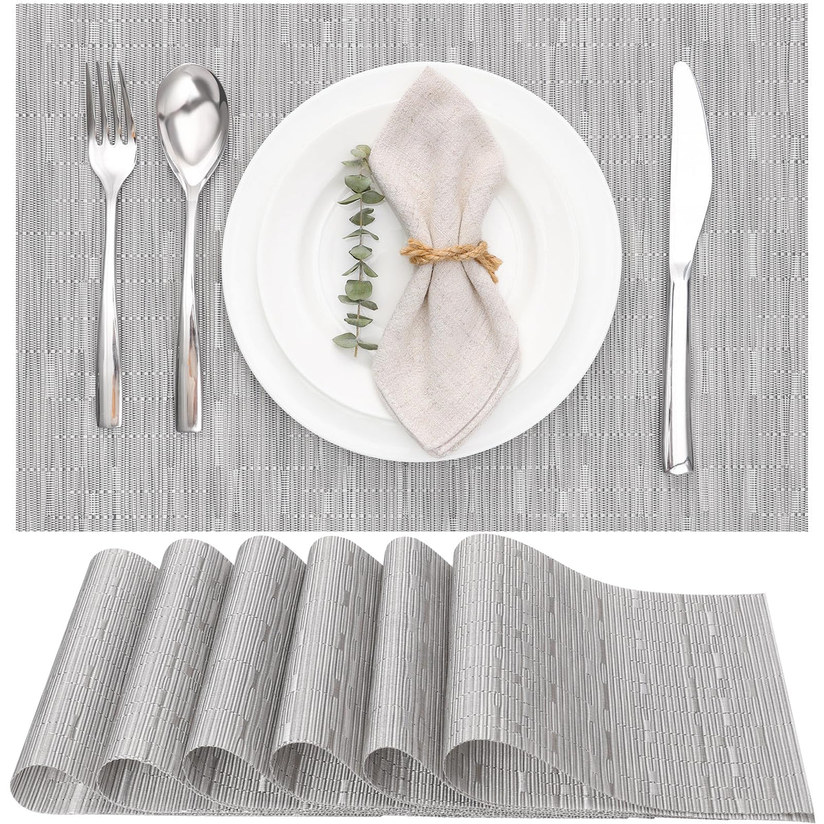 Myir JUN Orange Placemats Set of 8 for Dining Table Thanksgiving Placemats