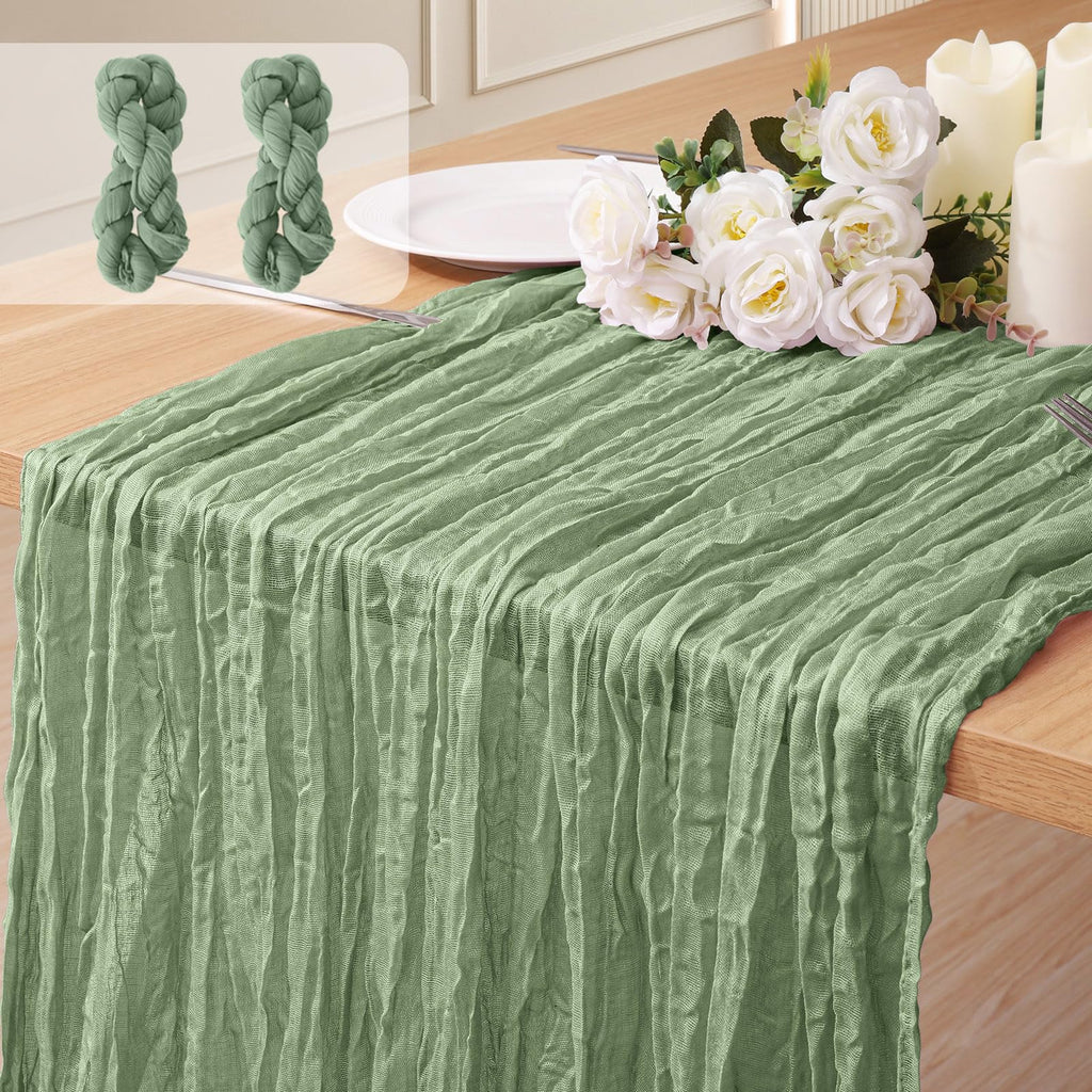 12 Pack Cheesecloth Table Runner, Runner Gauze Boho Wedding Decor Romantic Table Runner for Wedding Birthday Party(35" x 118") (Terracotta)