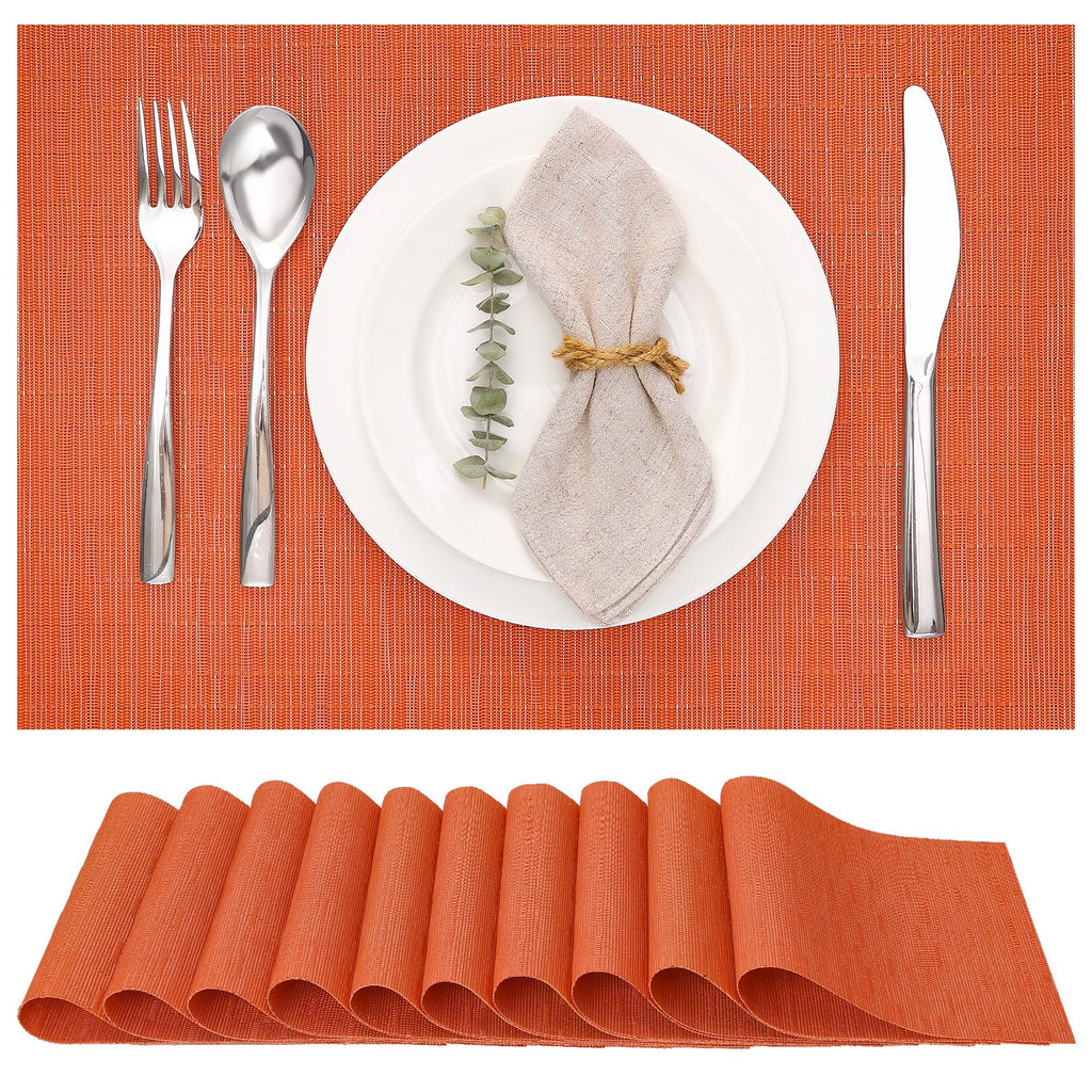 Myir JUN Orange Placemats Set of 8 for Dining Table Thanksgiving Placemats