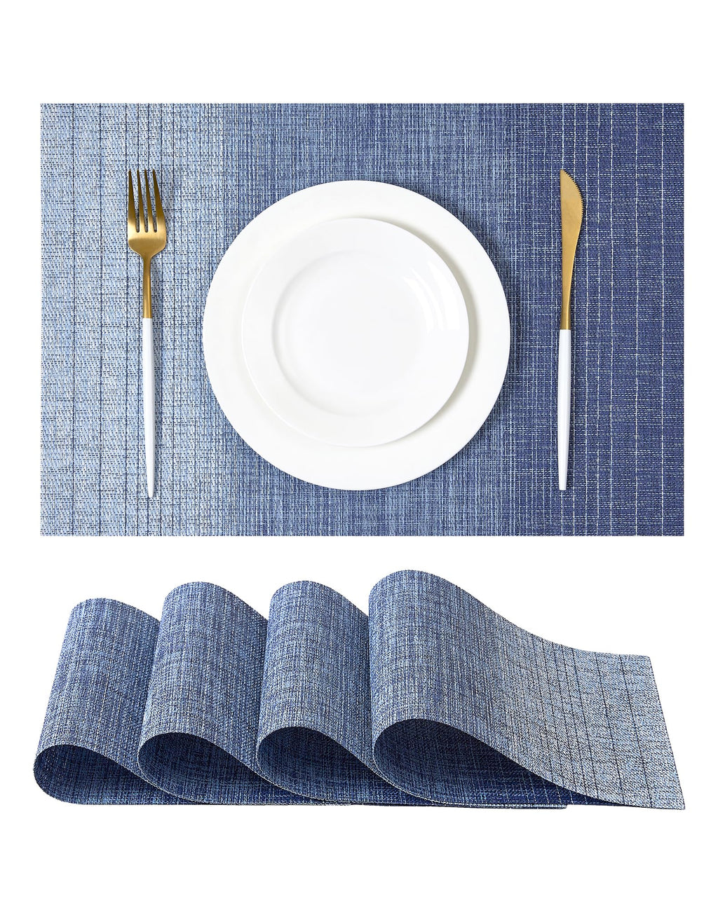 Leetaltree Light Brown Placemats Set of 8 - Heat Resistant Woven Vinyl
