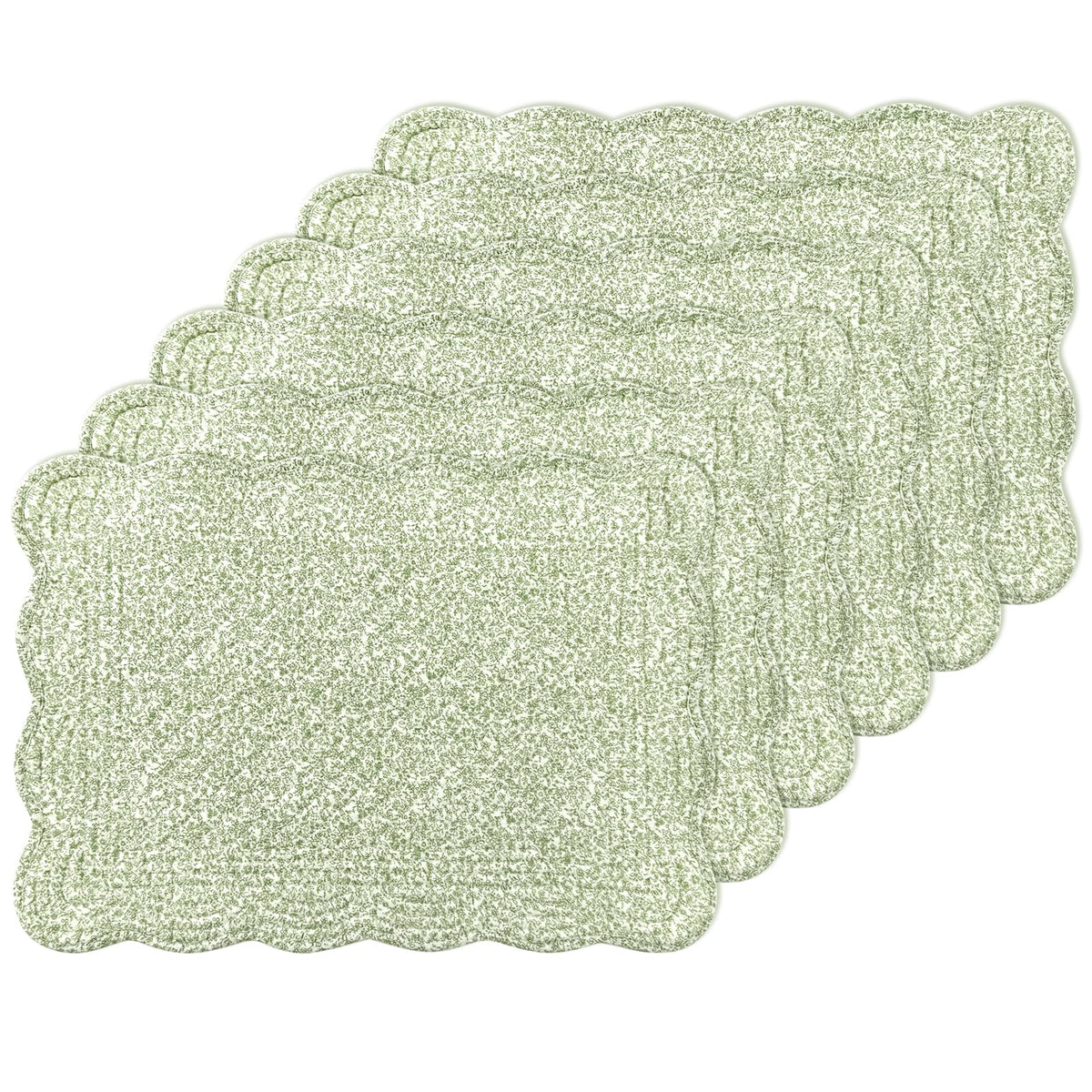 6 PC Quilted Placemats, 18"X13"Extra Large Cotton Placemats Set of 6, 100% Cotton Fabric Washable Cloth Table Mats for Kitchen & Dining Table - Soft &Easy Clean(Sapphire Blue, Rectangular)