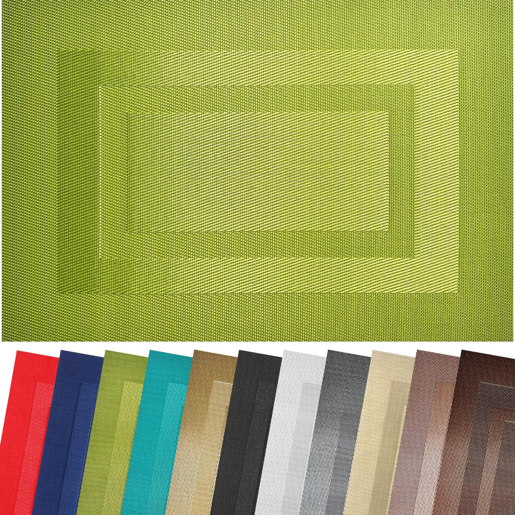PIGCHCY Placemats,Durable Placemats for Dining Table,Washable Woven Vinyl Kitchen Placemats Set of 4 (Brown)