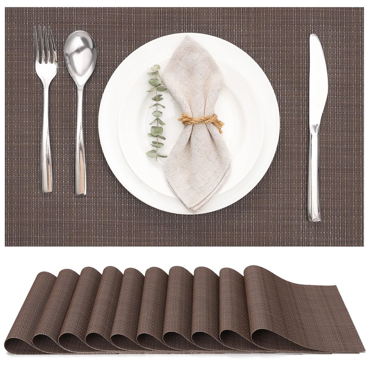 Myir JUN Orange Placemats Set of 8 for Dining Table Thanksgiving Placemats