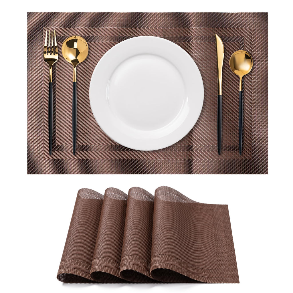 Placemats Set of 4 Washable Indoor(Beige)