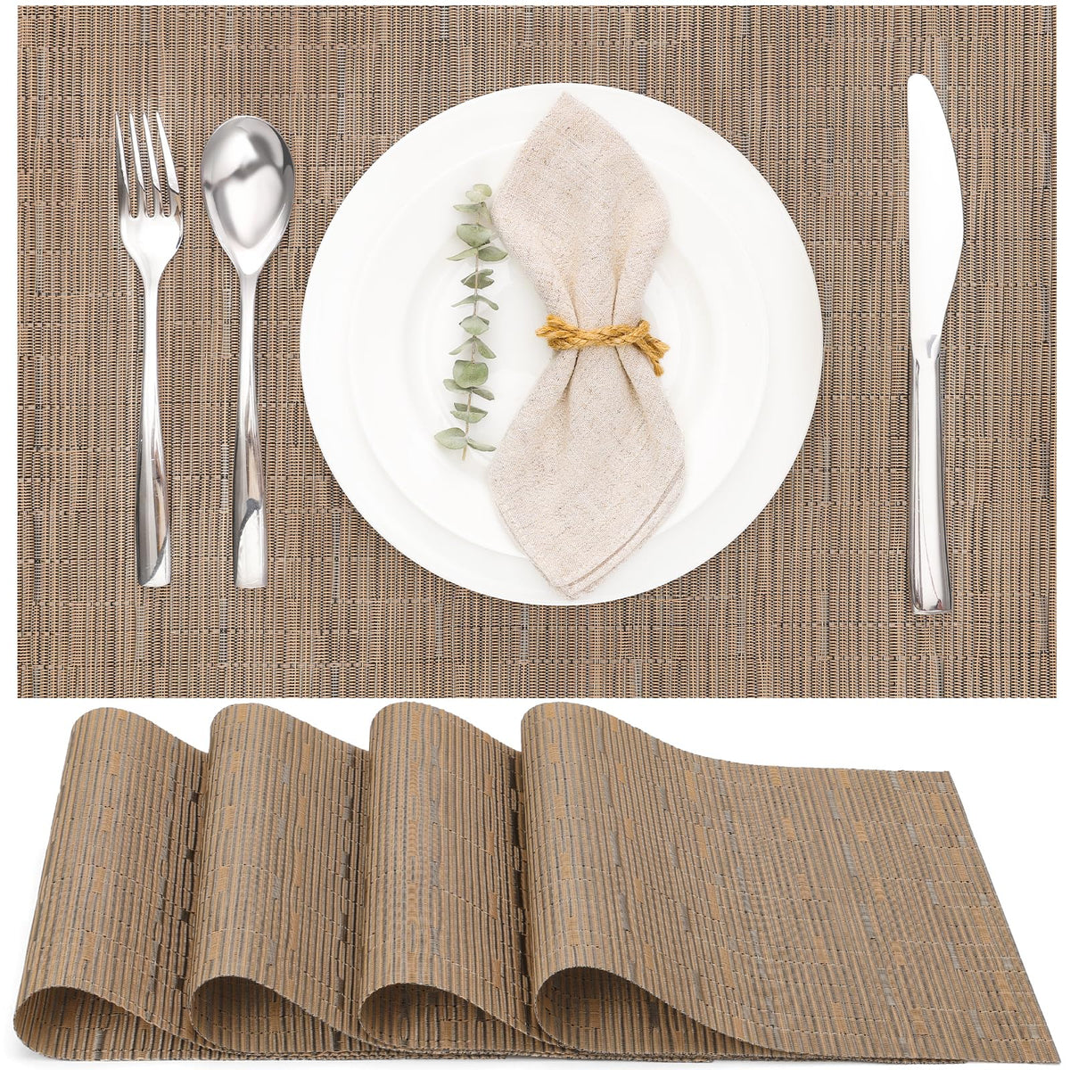 Myir JUN Orange Placemats Set of 8 for Dining Table Thanksgiving Placemats