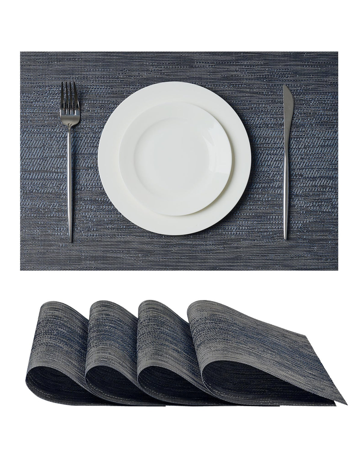 Leetaltree Light Brown Placemats Set of 8 - Heat Resistant Woven Vinyl