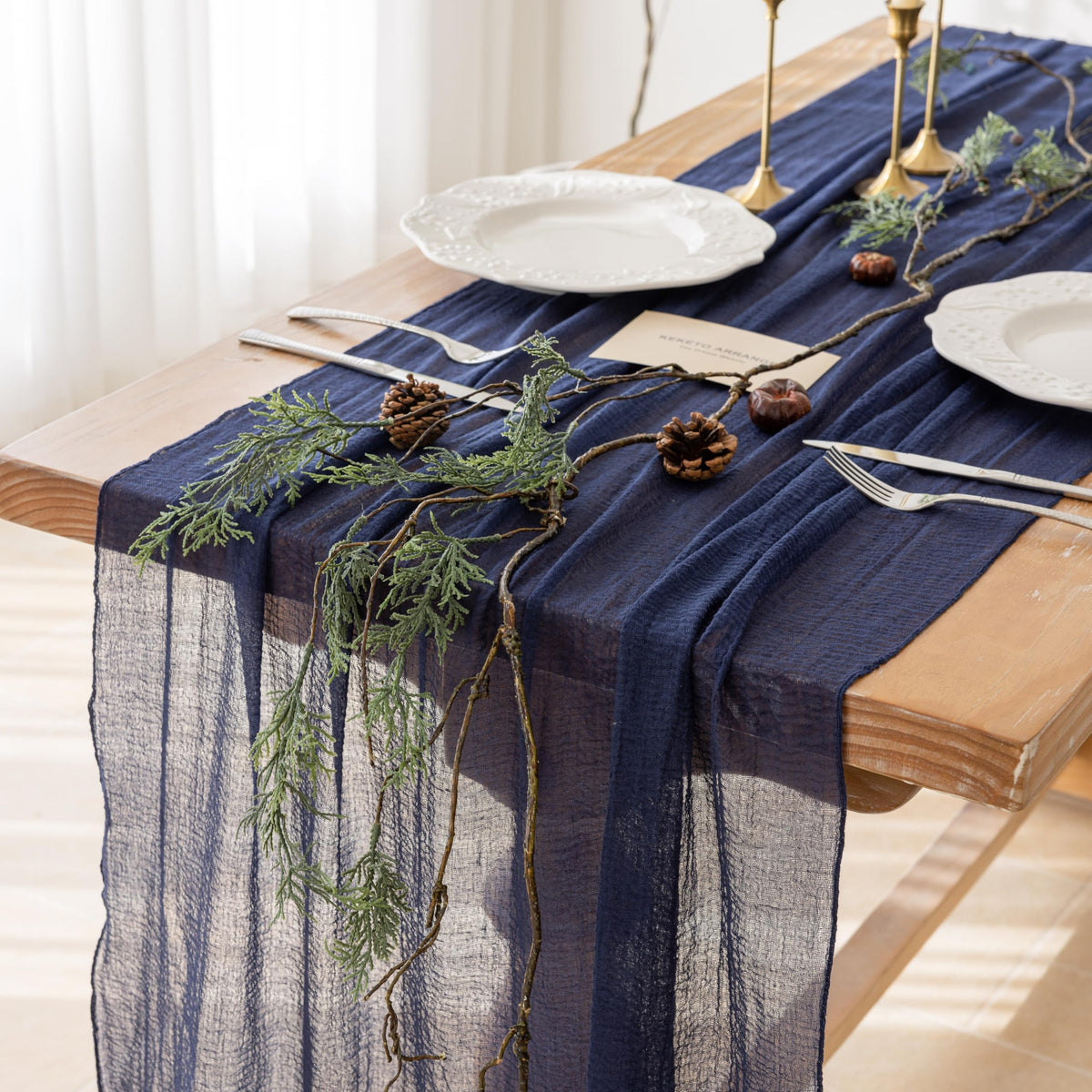 Sage Green Cheesecloth Table Runner 120 Inches Fall Party Home Decorations