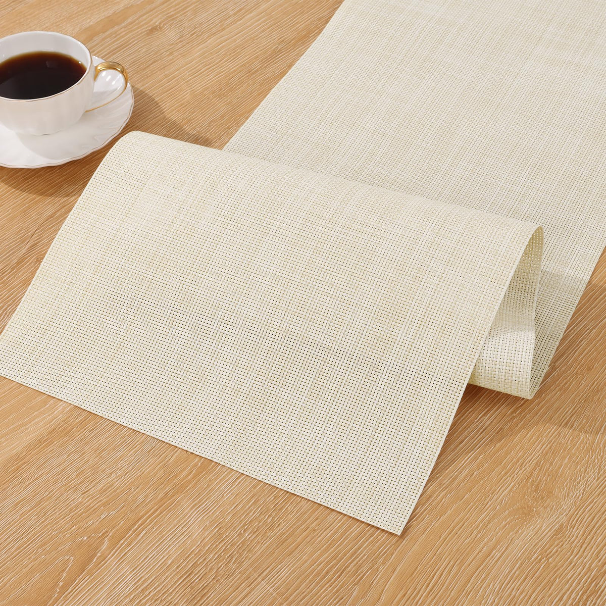 SHACOS Teal Blue Woven Placemats Set of 6 Place Mats for Dining Table