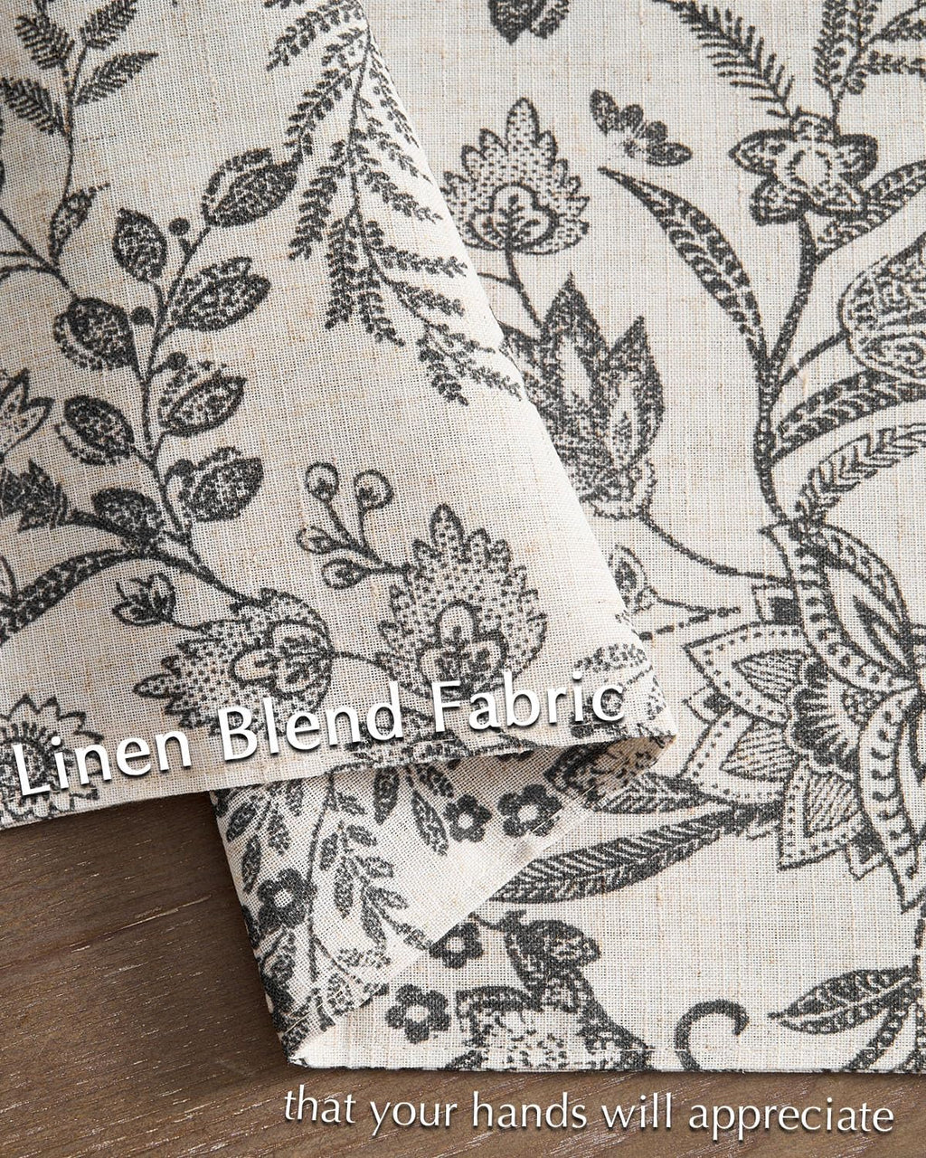 JINCHAN Linen Floral Placemats Set of 4 Farmhouse 13x19 Inch Black