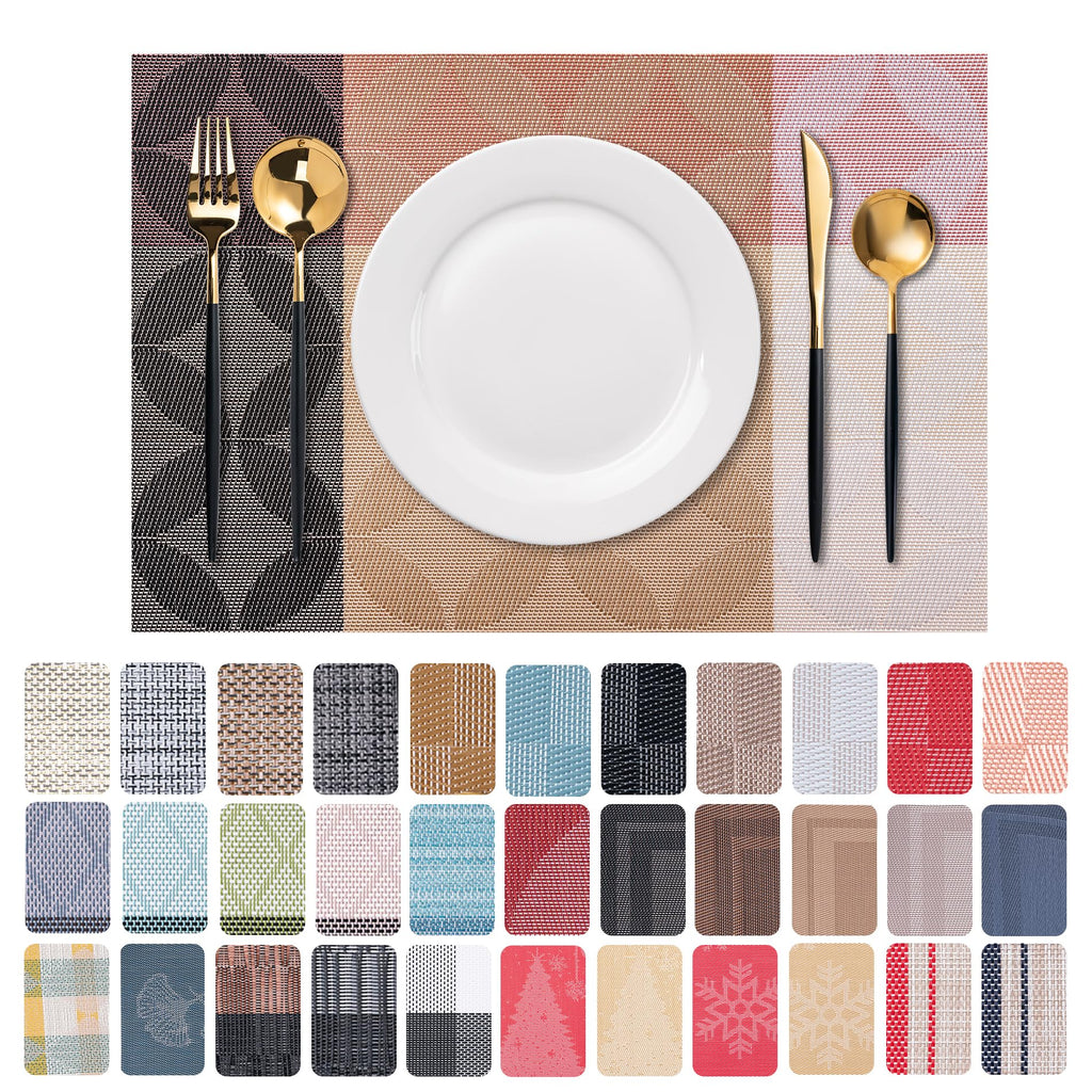 Placemats Set of 4 Washable Indoor(Beige)