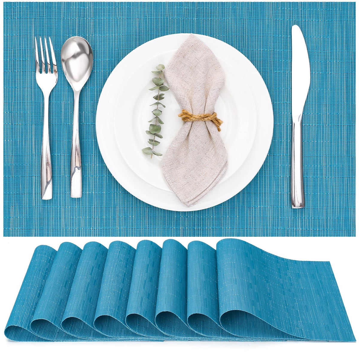 Myir JUN Orange Placemats Set of 8 for Dining Table Thanksgiving Placemats