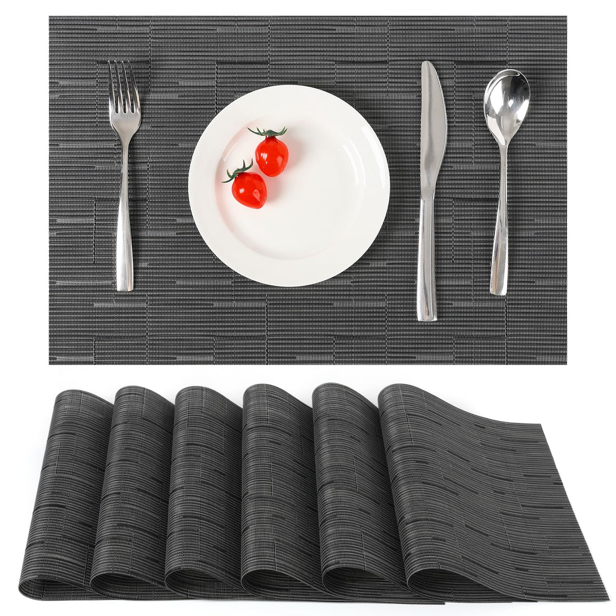 Myir JUN Orange Placemats Set of 8 for Dining Table Thanksgiving Placemats