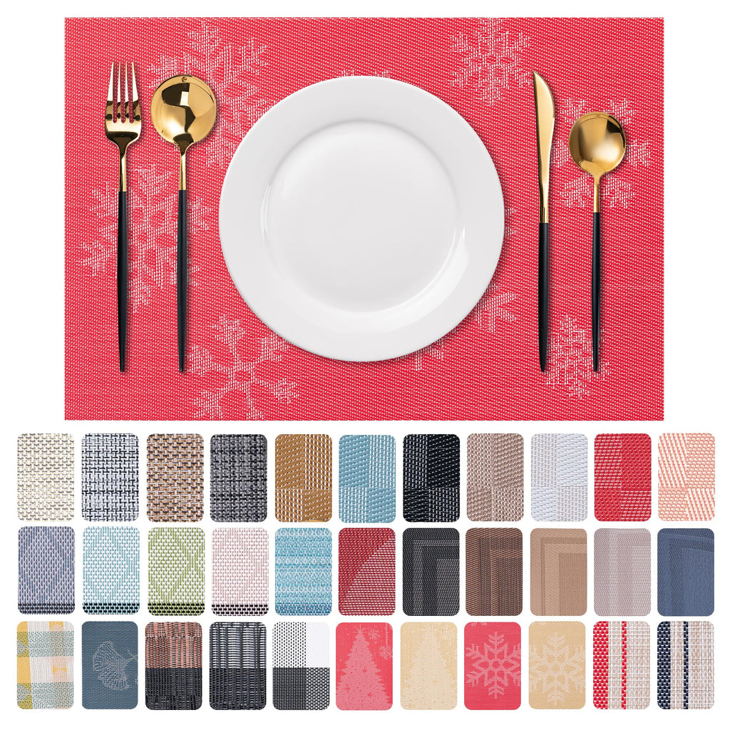 Placemats Set of 4 Washable Indoor(Beige)