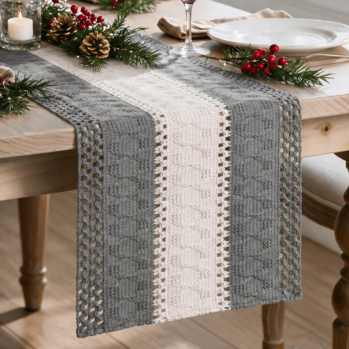 Artoid Mode Caramel Farmhouse Rustic Table Runner 12x72 Inch