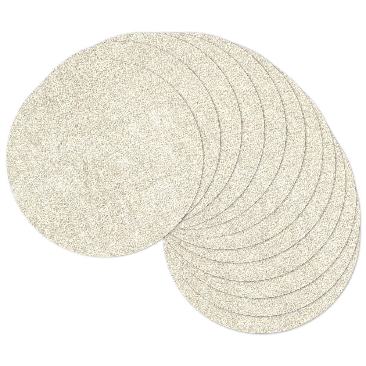 13" Round Placemats Set of 6, Reversible Faux Leather Wipeable Table Mats