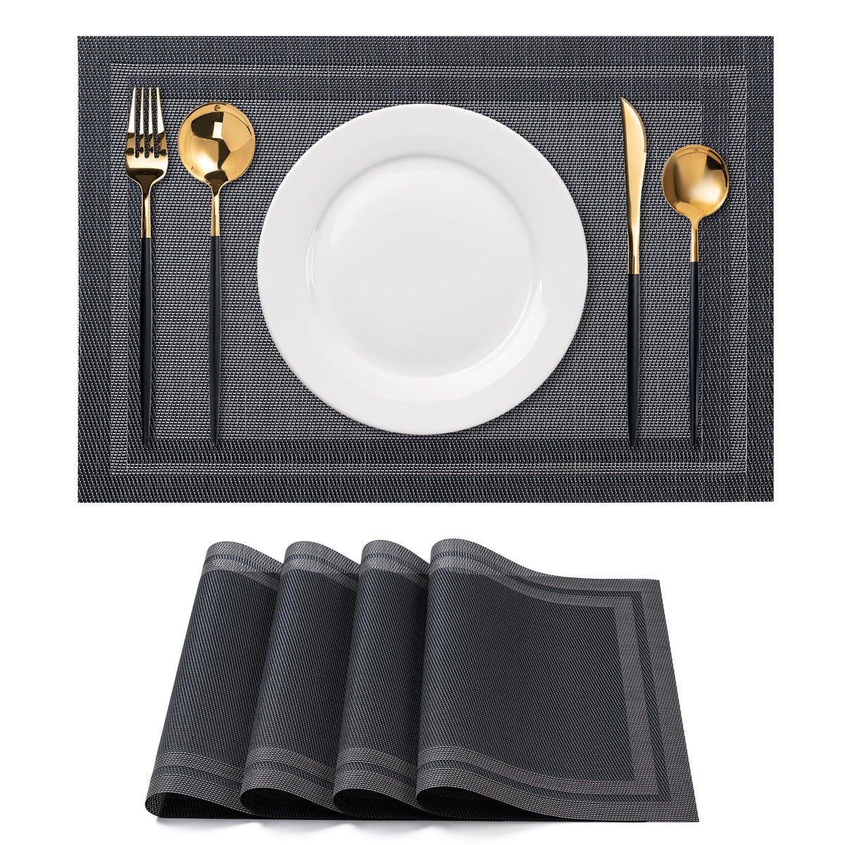 Placemats Set of 4 Washable Indoor(Beige)