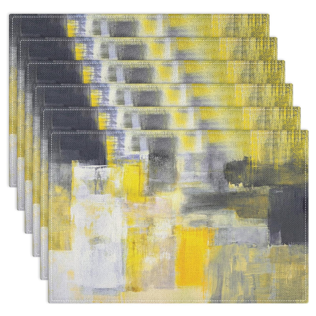 Emvency Farmhouse Placemats Set of 4, 12x18 Inch, Modern Abstract