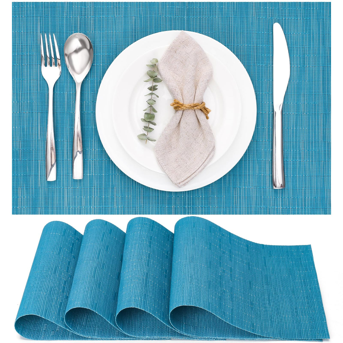 Myir JUN Orange Placemats Set of 8 for Dining Table Thanksgiving Placemats