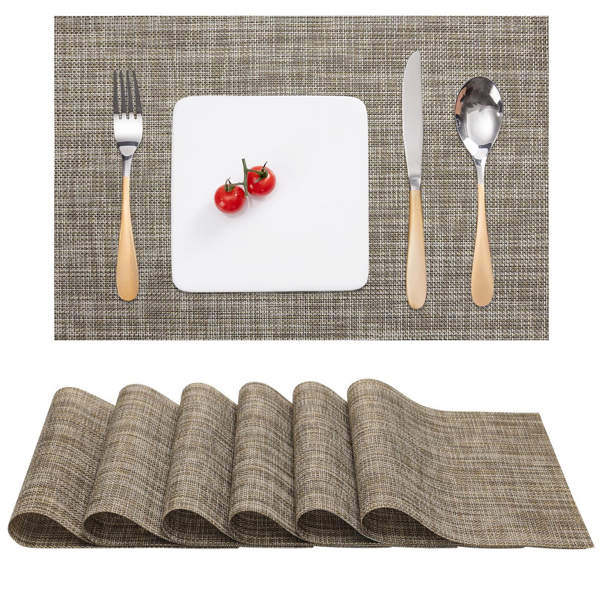 Myir JUN Orange Placemats Set of 8 for Dining Table Thanksgiving Placemats