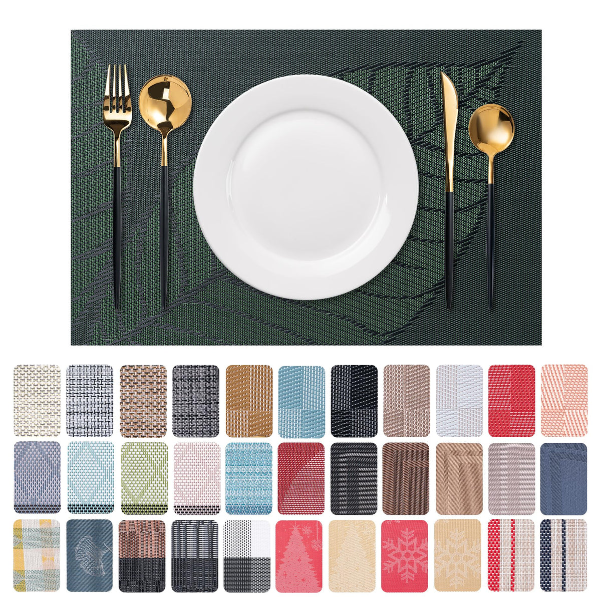 Placemats Set of 4 Washable Indoor(Beige)