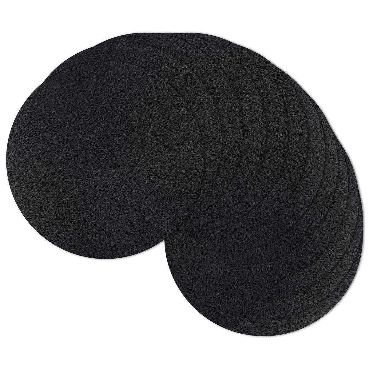 13" Round Placemats Set of 6, Reversible Faux Leather Wipeable Table Mats