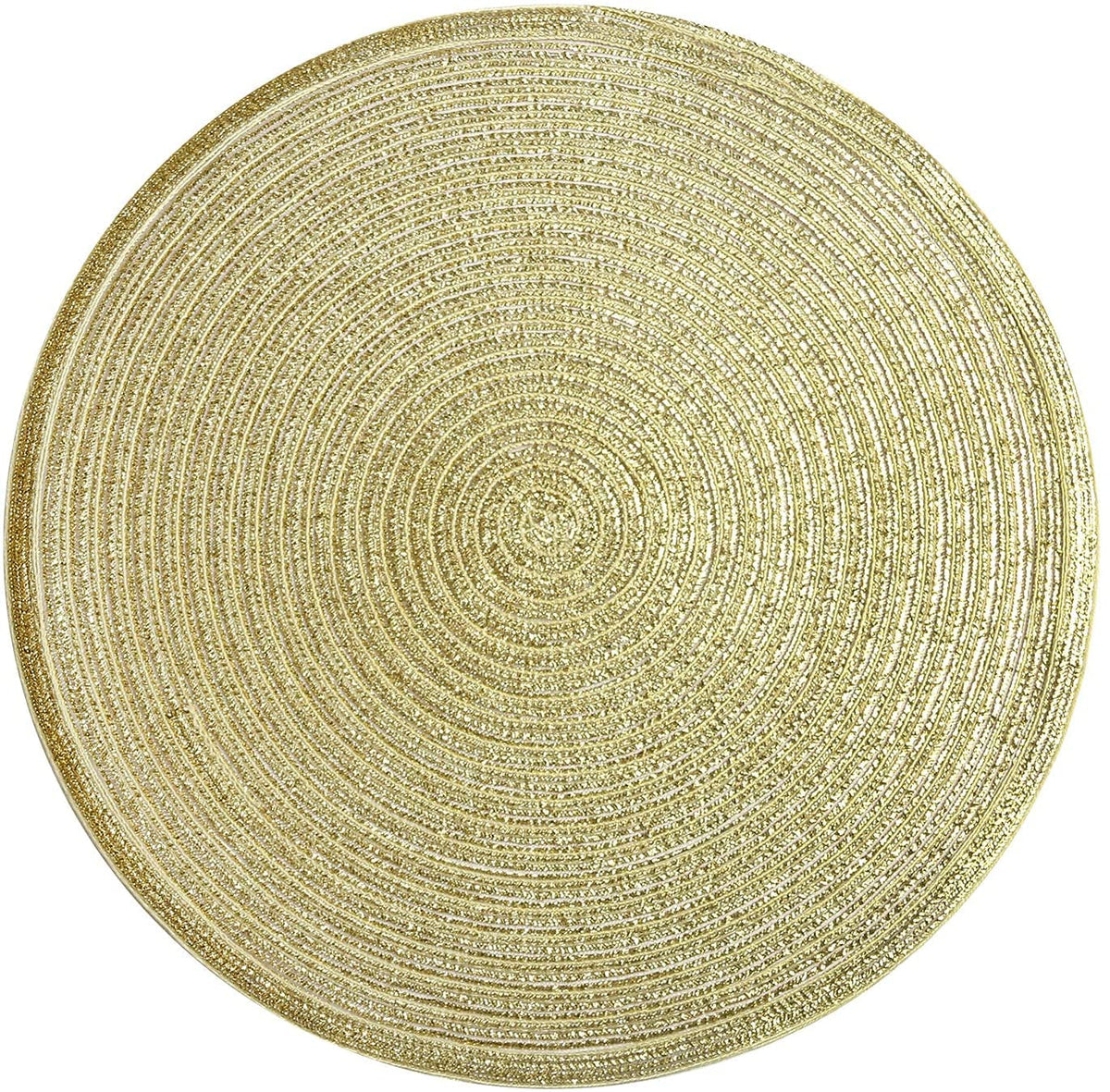 SHACOS Round Braided Placemats Set of 4 Dining Table Placemats 15 inch Circle Place Mats Easy to Clean Table Mats Indoor Outdoor, Blue Gray