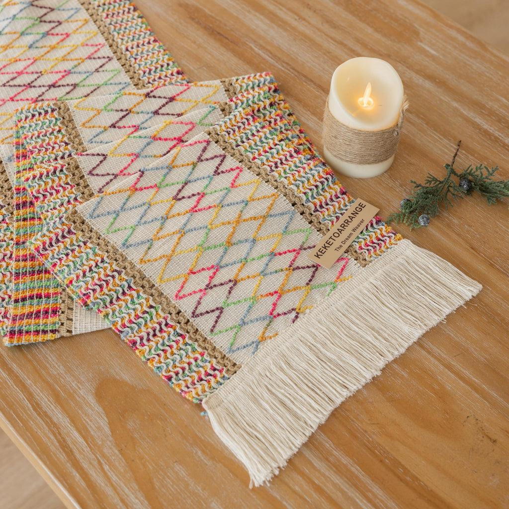Keketoarrange Boho Macrame Table Runner 12x72 Inch