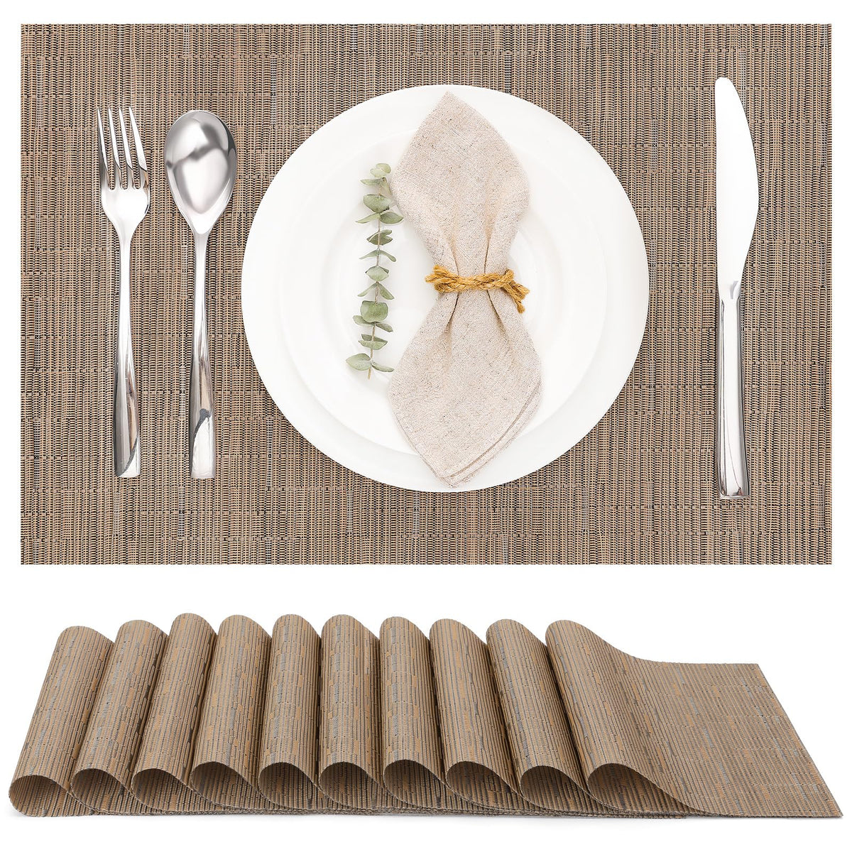 Myir JUN Orange Placemats Set of 8 for Dining Table Thanksgiving Placemats