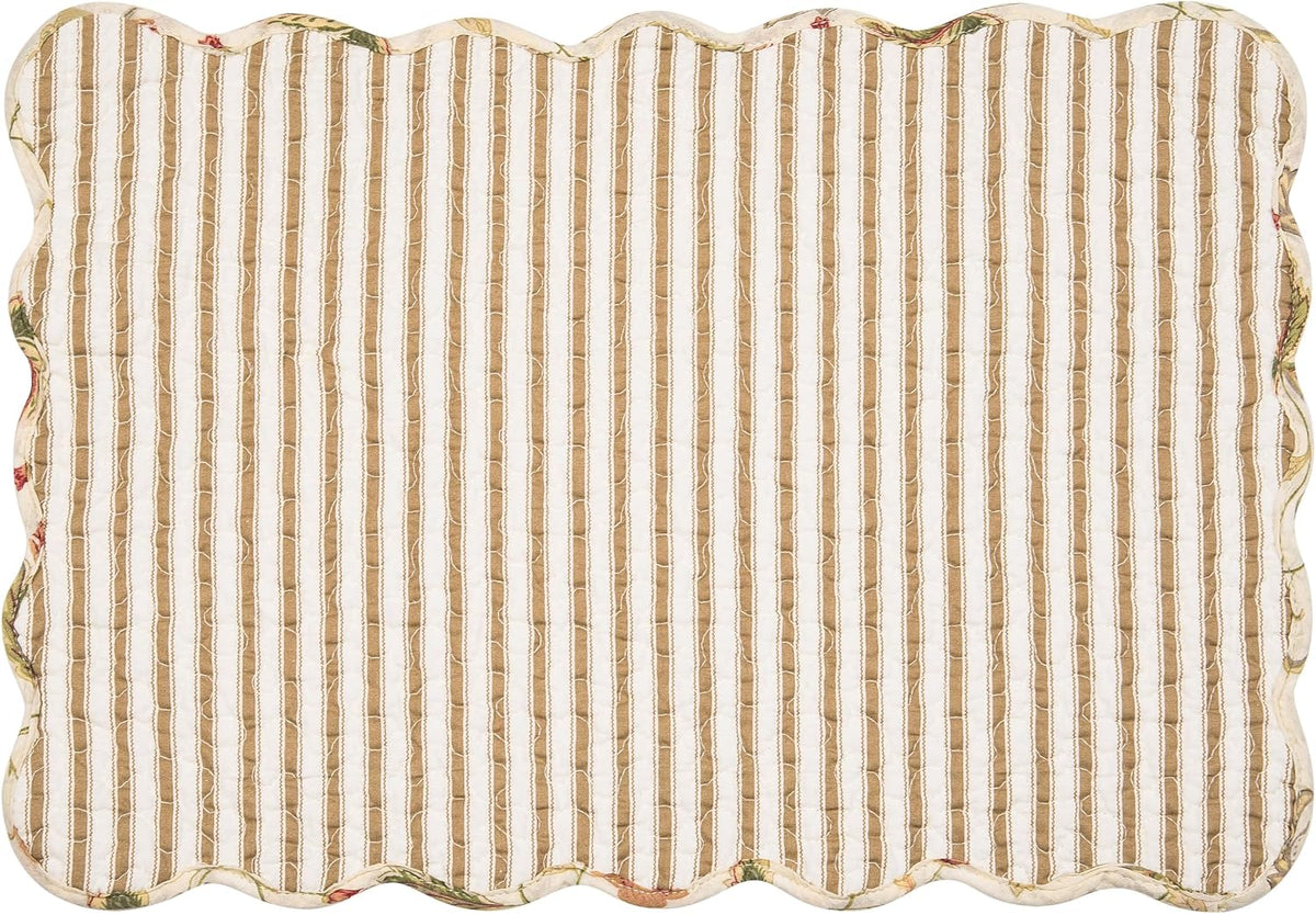 Bailey Vintage Quilted 100% Cotton Set of 6 Placemats 13" x 19"