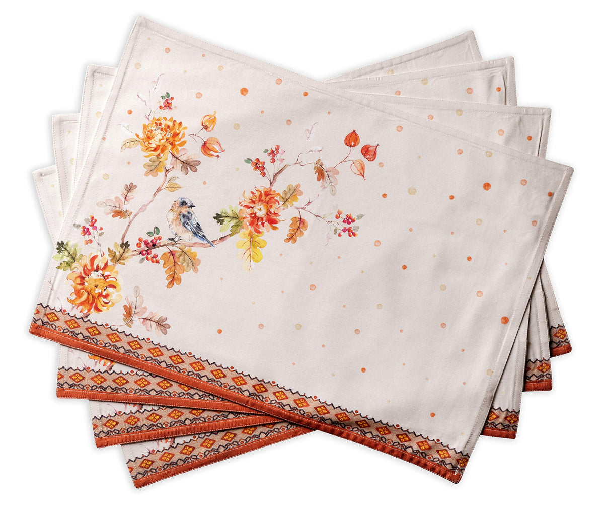 Maison d' Hermine Placemats Set of 4 Reusable 100% Cotton (13"x19")