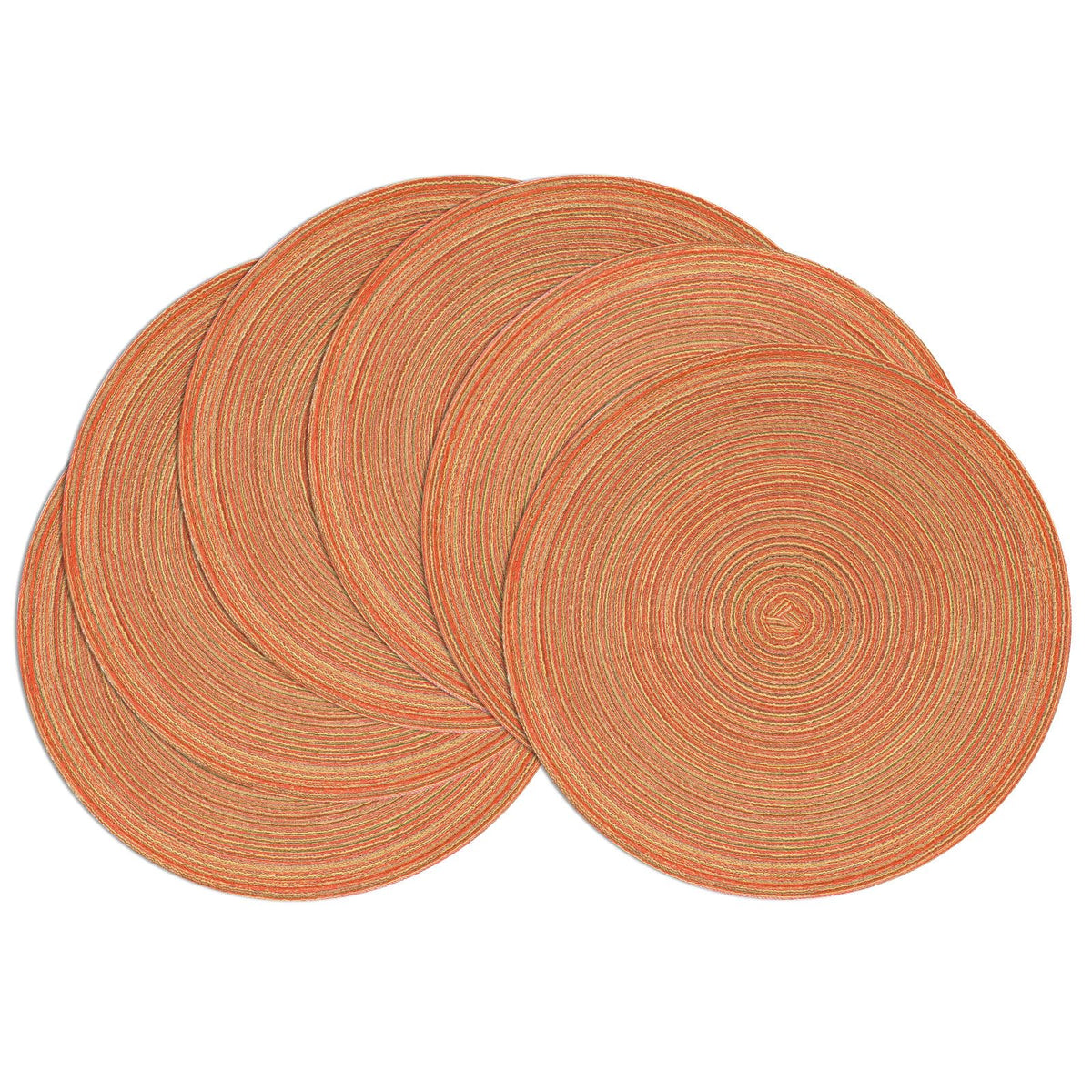 SHACOS Round Braided Placemats Set of 4 Dining Table Placemats 15 inch Circle Place Mats Easy to Clean Table Mats Indoor Outdoor, Blue Gray