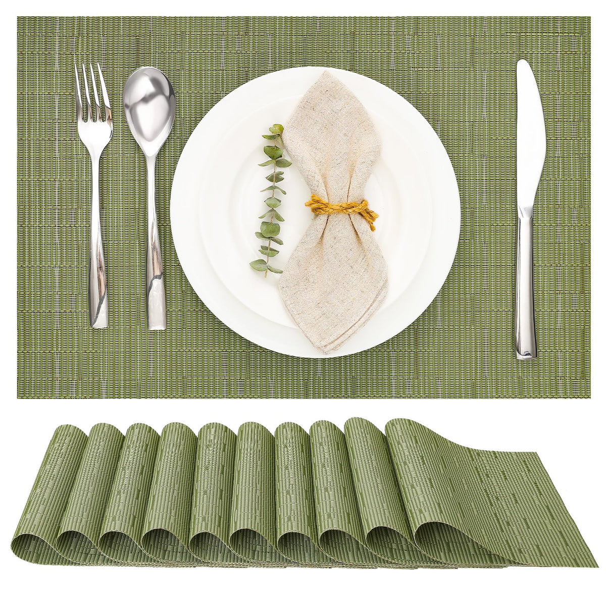 Myir JUN Orange Placemats Set of 8 for Dining Table Thanksgiving Placemats