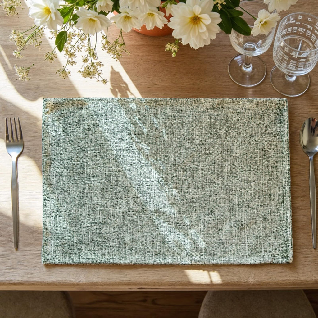 JINCHAN Linen Floral Placemats Set of 4 Farmhouse 13x19 Inch Black