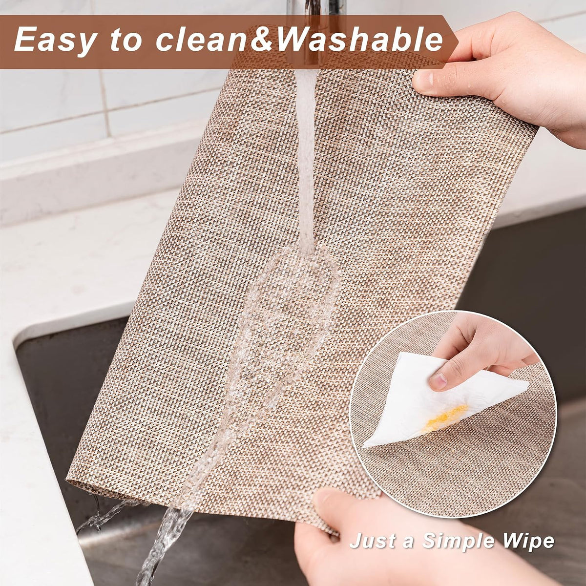 Placemats Set of 4 Washable Indoor(Beige)