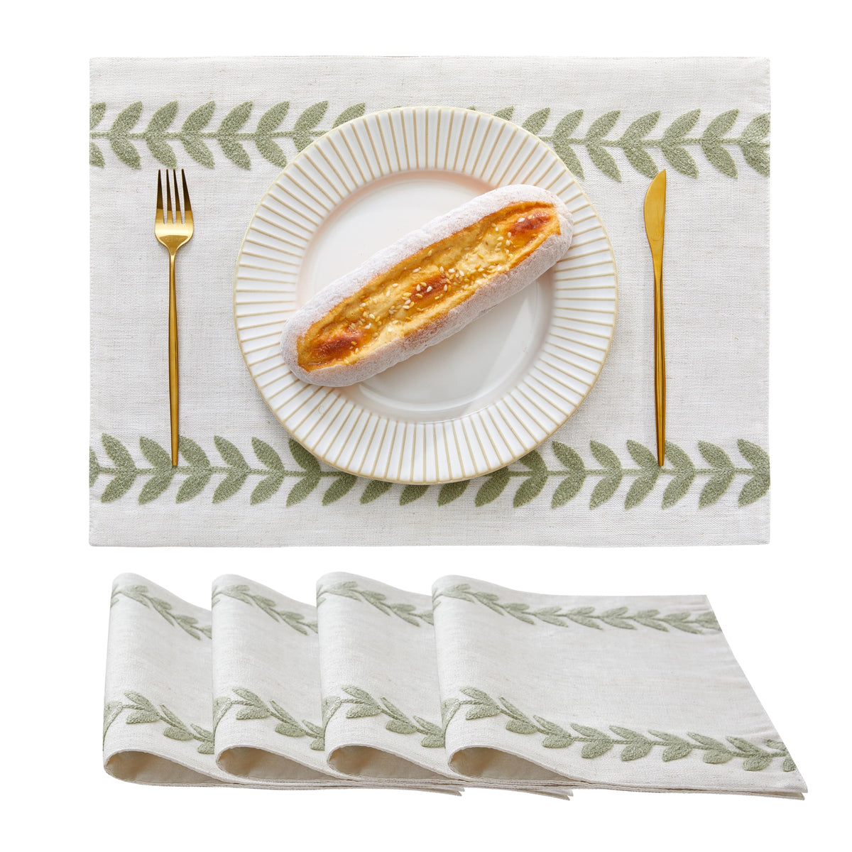 Wracra Embroidered Table Runner, White Table Runners 72 Inches Long
