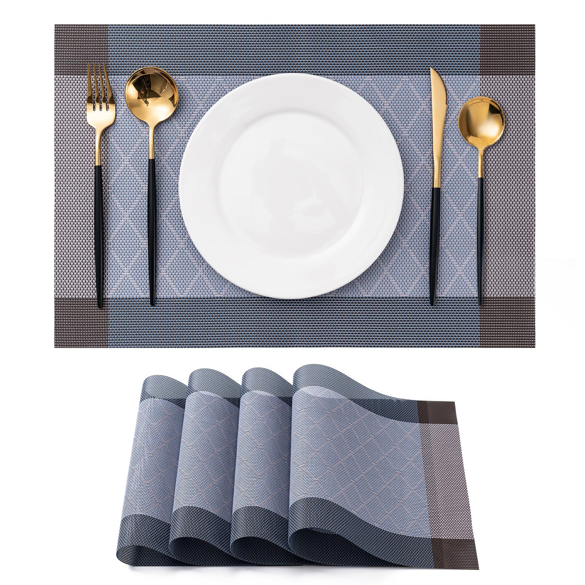 Placemats Set of 4 Washable Indoor(Beige)