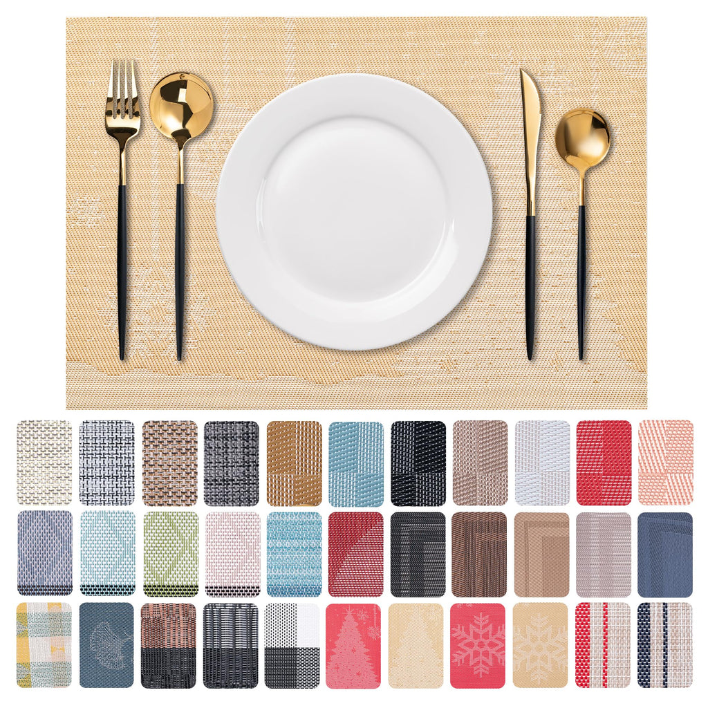Placemats Set of 4 Washable Indoor(Beige)