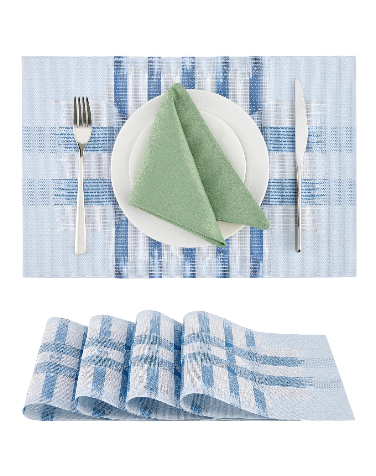 Leetaltree Light Brown Placemats Set of 8 - Heat Resistant Woven Vinyl