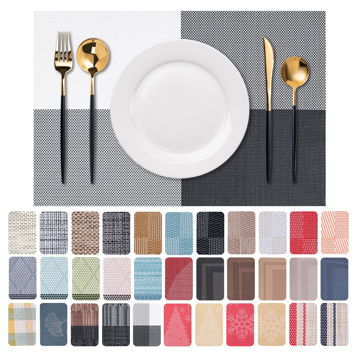 Placemats Set of 4 Washable Indoor(Beige)