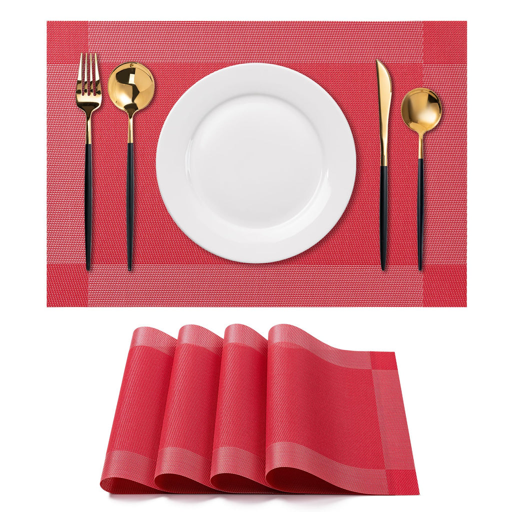 Placemats Set of 4 Washable Indoor(Beige)