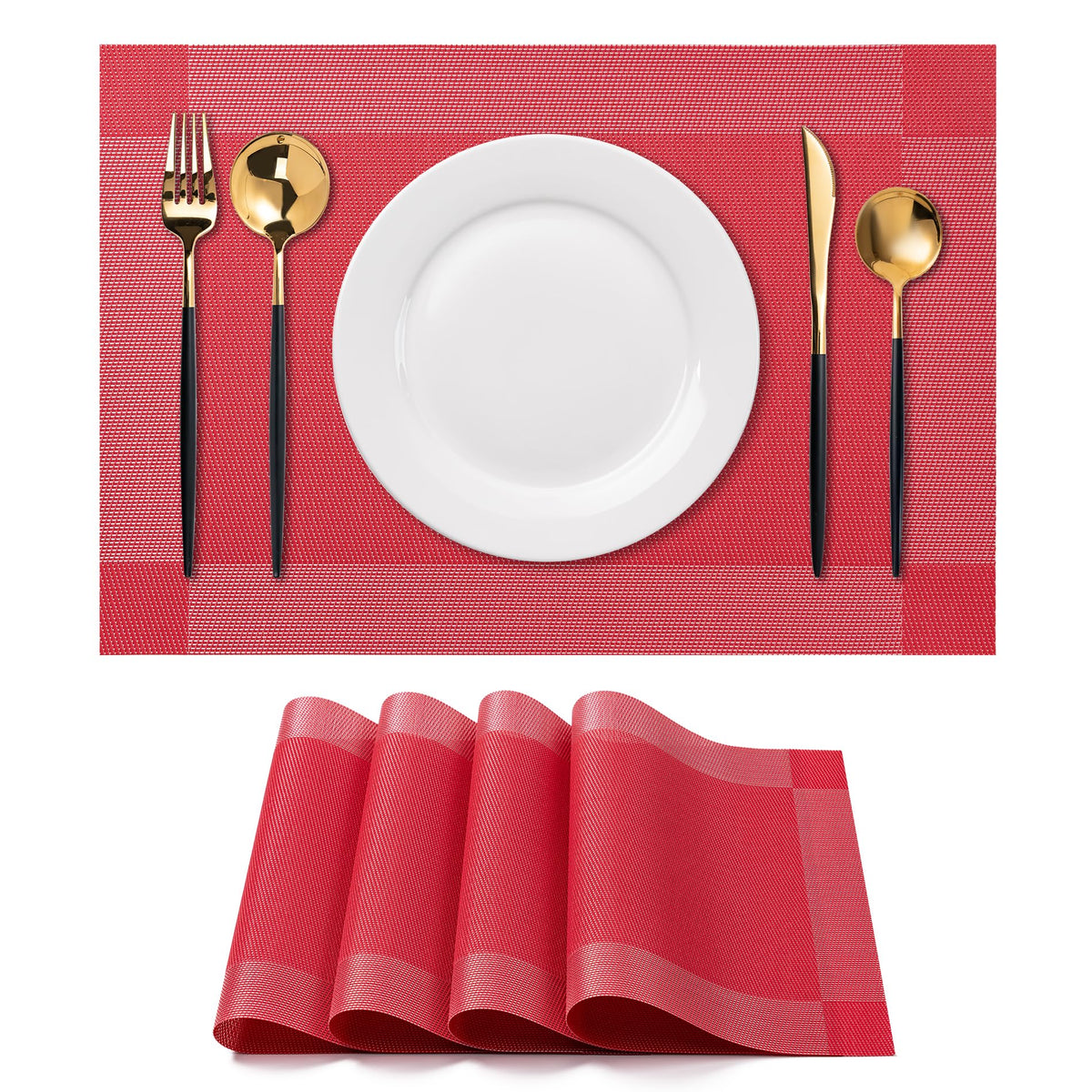 Placemats Set of 4 Washable Indoor(Beige)