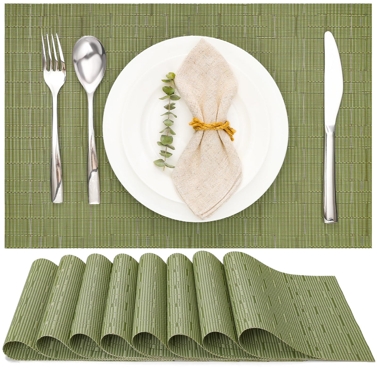 Myir JUN Orange Placemats Set of 8 for Dining Table Thanksgiving Placemats