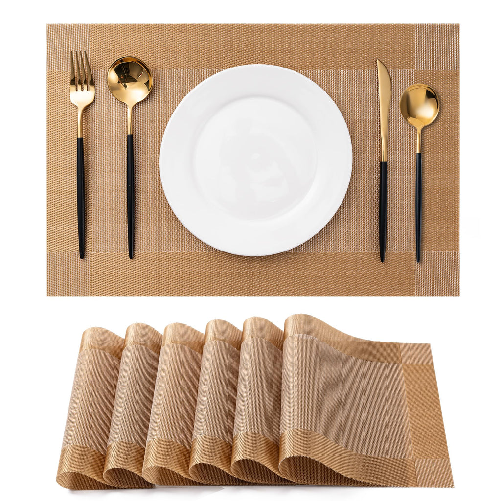 Placemats Set of 4 Washable Indoor(Beige)
