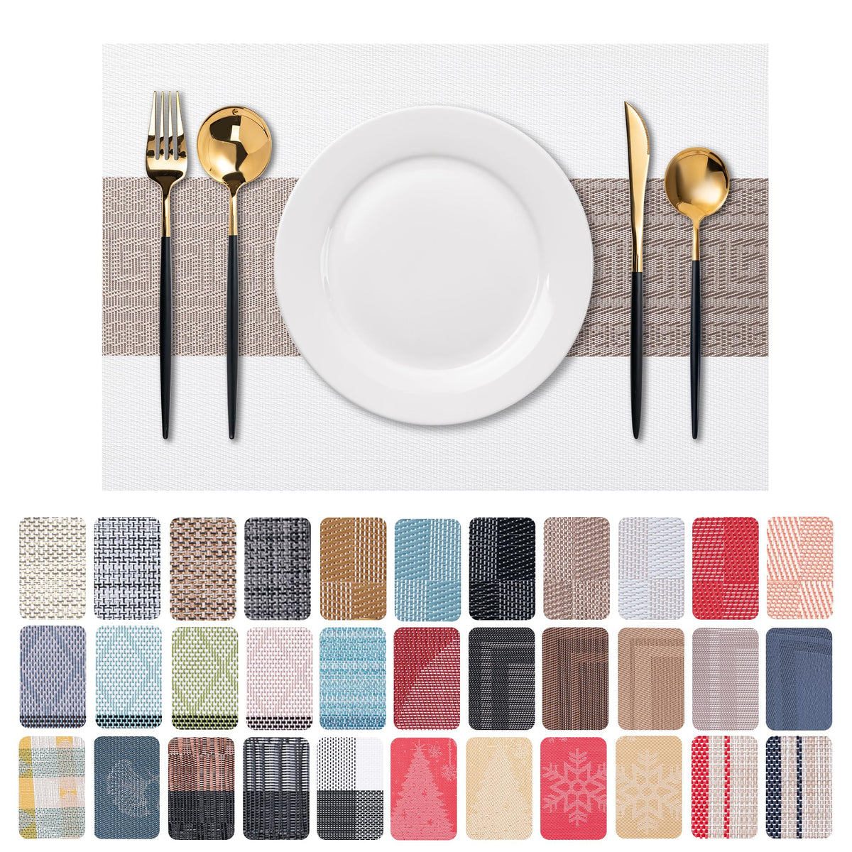 Placemats Set of 4 Washable Indoor(Beige)