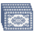Boho Floral Placemats Set of 4, 12x18 Inch Waterproof Washable Heat Resistant Place Mats, Table Placemats for Dining Restaurant Farmhouse Decoration, Indoor Outdoor Table Decor -rc03