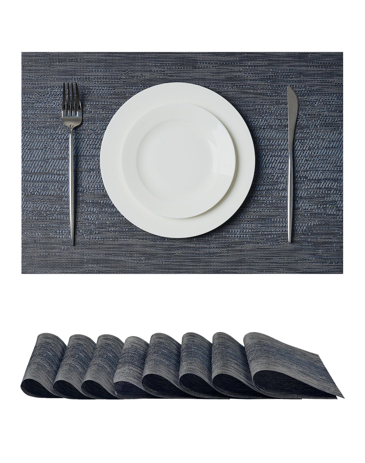 Leetaltree Light Brown Placemats Set of 8 - Heat Resistant Woven Vinyl