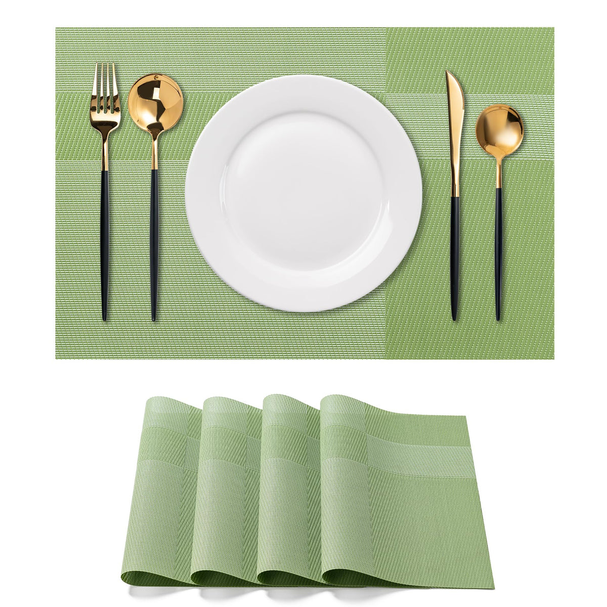 Placemats Set of 4 Washable Indoor(Beige)